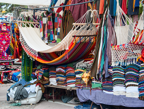 Famous Indian market in Otavalo, Ecuador