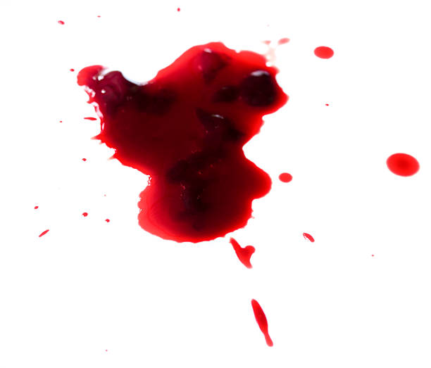 istock drop of blood isolated on white background close up 474398404