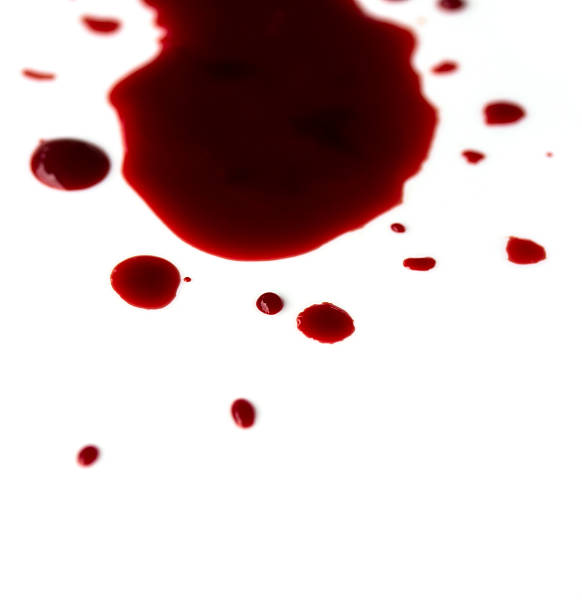 istock drop of blood isolated on white background close up 474398410
