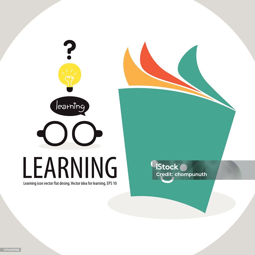 Learning3 book learning concept Library stock vector