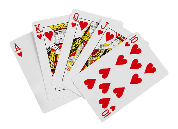 istock Royal flush. Playing cards isolated on a white background 474404304