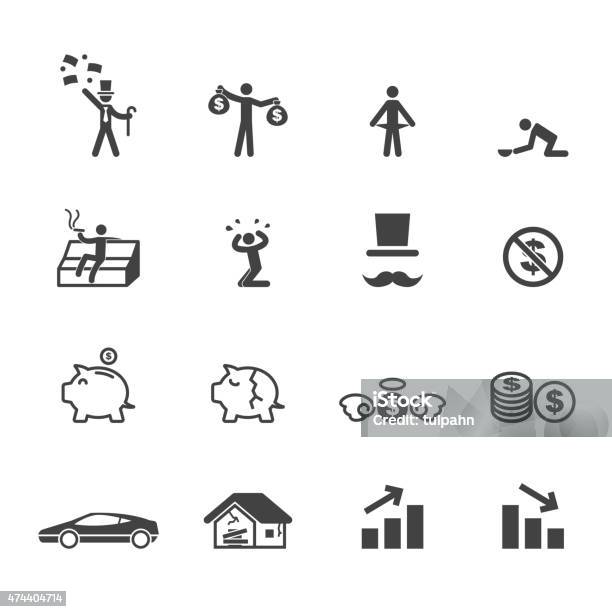 Rich And Poor Icons Stock Illustration - Download Image Now - Poverty, Wealth, Men