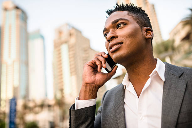 istock Businessman on the phone dubai marina 474405208
