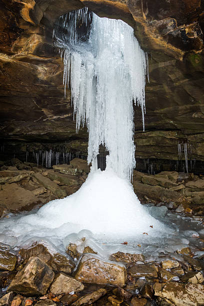 Glory Hole Falls in winter. Arkansas, United States