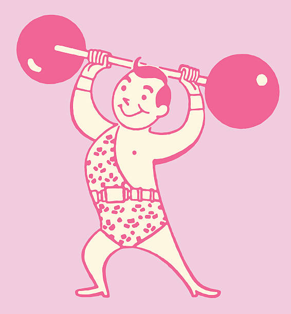 weightlifter - circus strongman men muscular build stock-grafiken, -clipart, -cartoons und -symbole