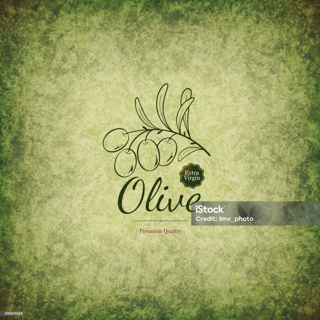 Verde oliva label design - arte vettoriale royalty-free di Brunch