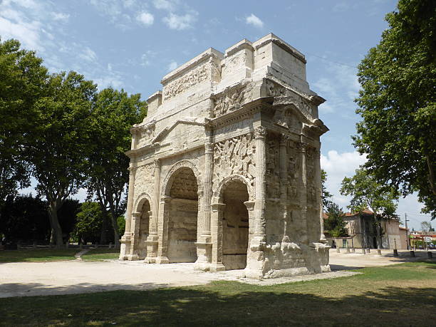 Arc de Triomphe Stone monument. A triumphal arch in France ganar stock pictures, royalty-free photos & images