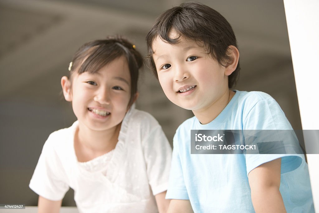 Sister and younger brother Japanese Ethnicity Stock Photo
