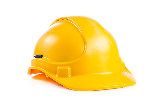 istock Yellow safety helmet on white background. 474413189