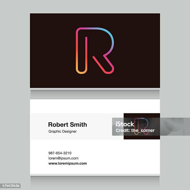 Custom R Service Alphabet Logo Alphabet Letter R With Business Card Template Stock Illustration ...