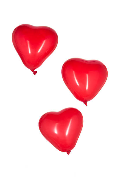 istock Heart Shaped Red Balloons on White Background. Love 474413522