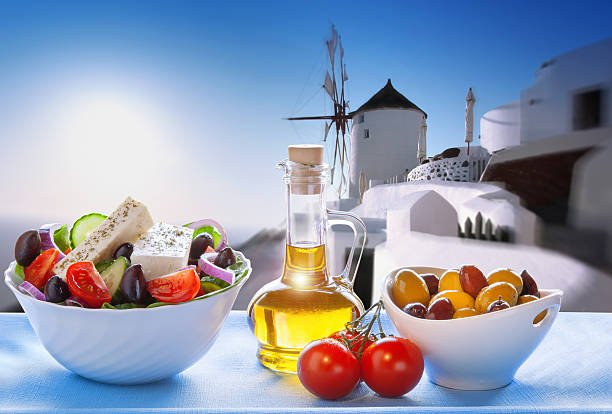 istock Greek salad in Santorini island, Greece 474414948