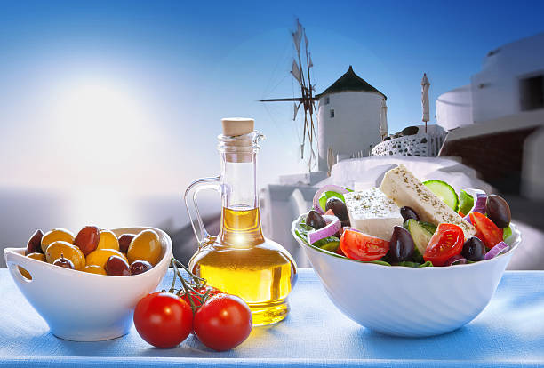 istock Greek salad in Santorini island, Greece 474414956