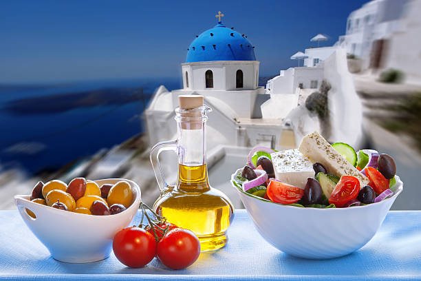 istock Greek salad in Santorini island, Greece 474414958