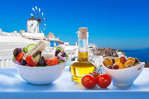 istock Greek salad in Santorini island, Greece 474414966