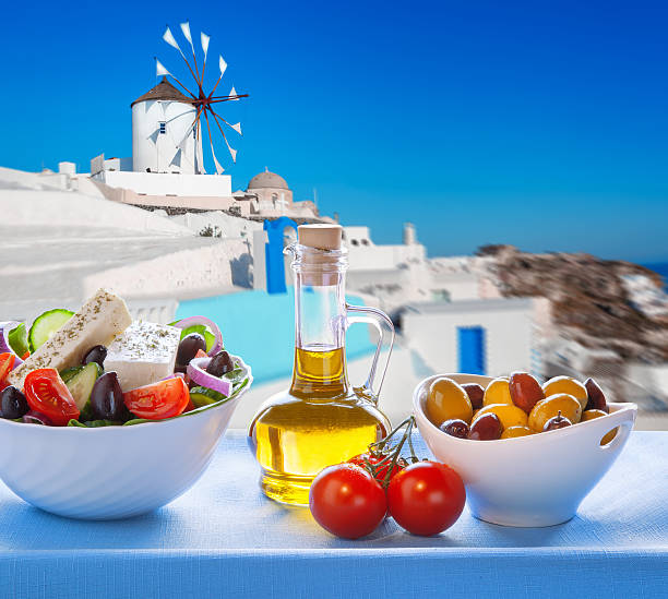 istock Greek salad in Santorini island, Greece 474414978