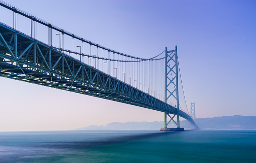 Akashi Kaikyo Bridge the world's longest suspension bridge, Kobe, Japan