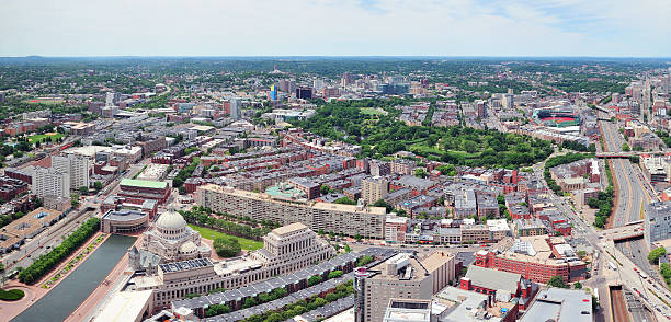Boston with urban buildings