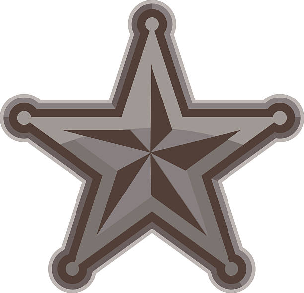 Sherrif Star Badge vector art illustration
