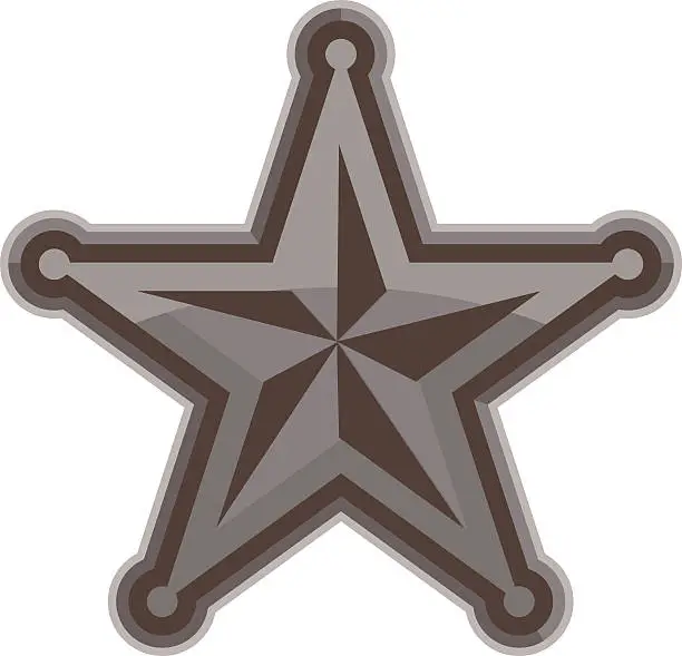 Vector illustration of Sherrif Star Badge