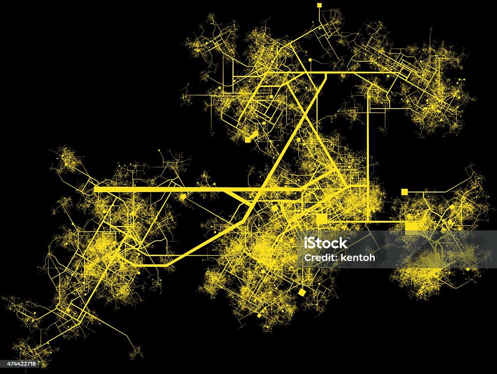 City Infrastructure City Infrastructure Planning with Roads and Buildings Aerial View Stock Photo