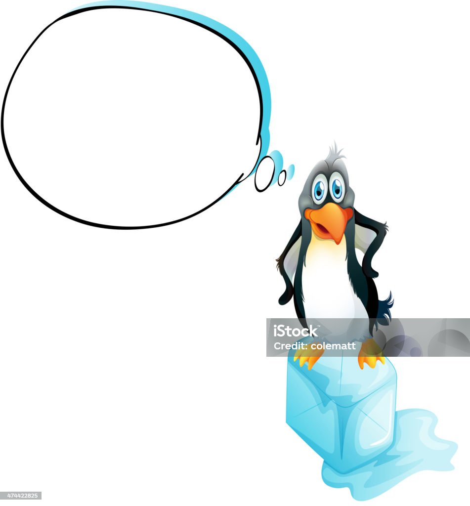 Pingüino por encima de un icecube - arte vectorial de Ala de animal libre de derechos