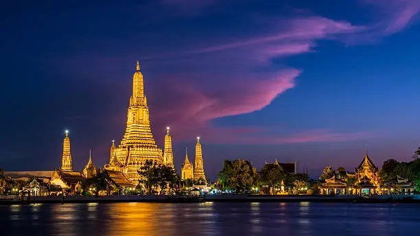 Wat Arun temple is the famous sightseeing place in Bangkok, Thailand