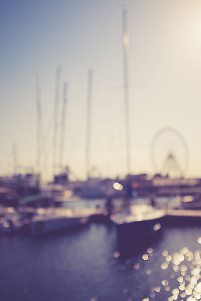 defocused summer background yachts in harbour, defocused summer background. truism stock pictures, royalty-free photos & images