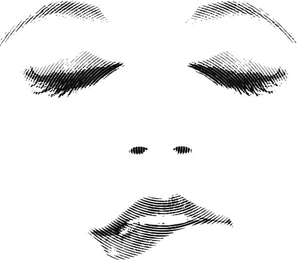 женщина закусывать губу - women human face sensuality human eye stock illustrations