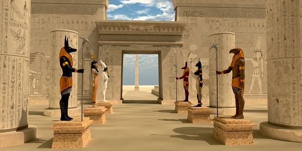 Estatuas históricas en templo del Faraón  photo