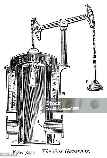 Газовый Губернатор — стоковая векторная графика и другие изображения на тему Industrial Revolution - Industrial Revolution, XIX век, Антиквариат