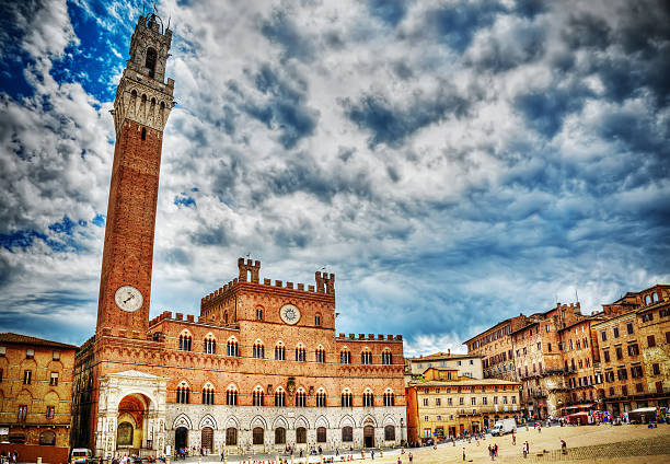 istock Piazza del Campo in Siena under a dramatic sky 474430170