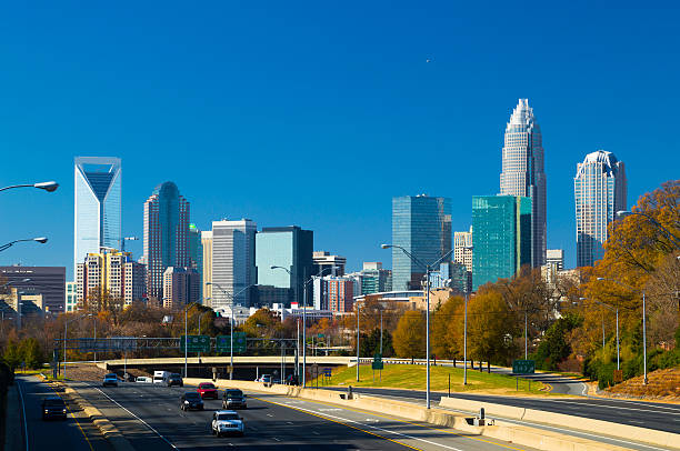 istock Charlotte downtown skyline and highway during Autumn 474434341