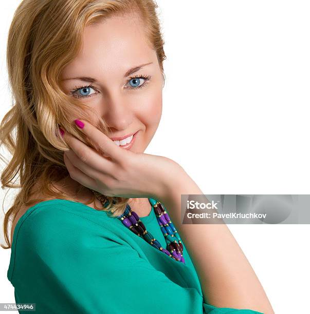 Fashion Portrait Of Beautiful Cheerful Blonde Woman Stock Photo - Download Image Now