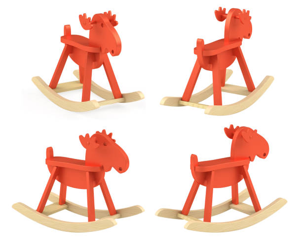 istock Set of different view of elk; rocking toy 474436076