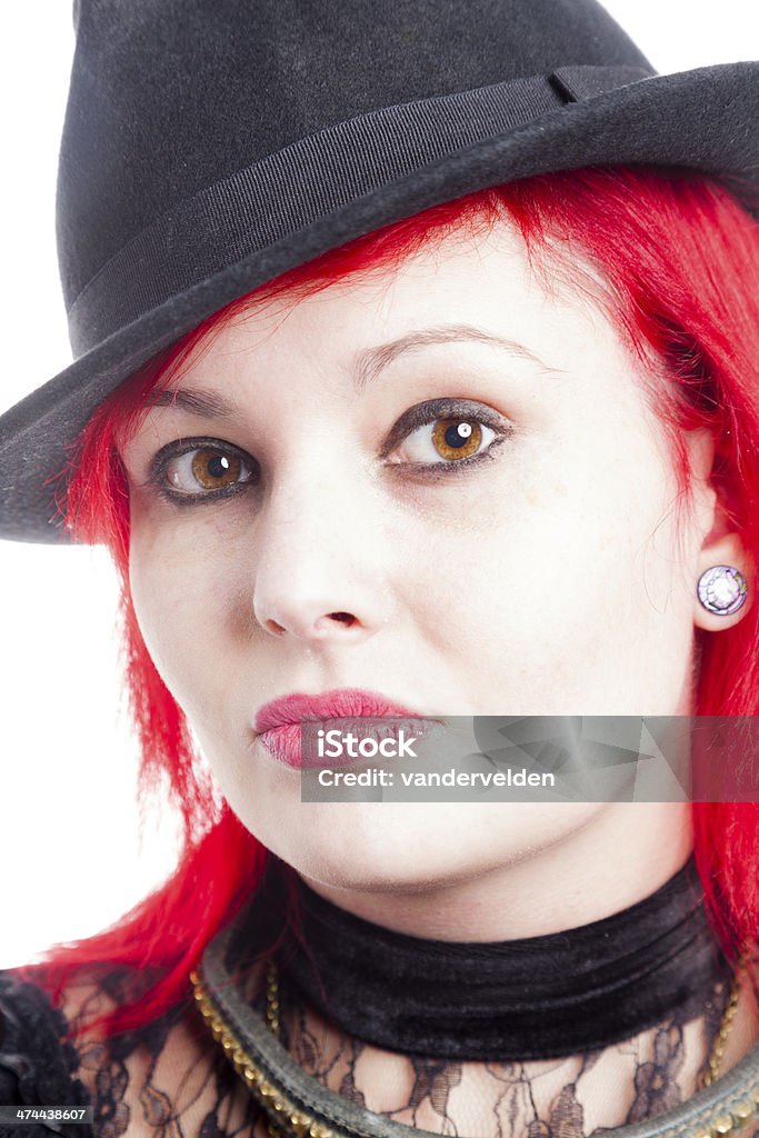 Helle Rote Haare und Trilby-Hut - Lizenzfrei Blick in die Kamera Stock-Foto
