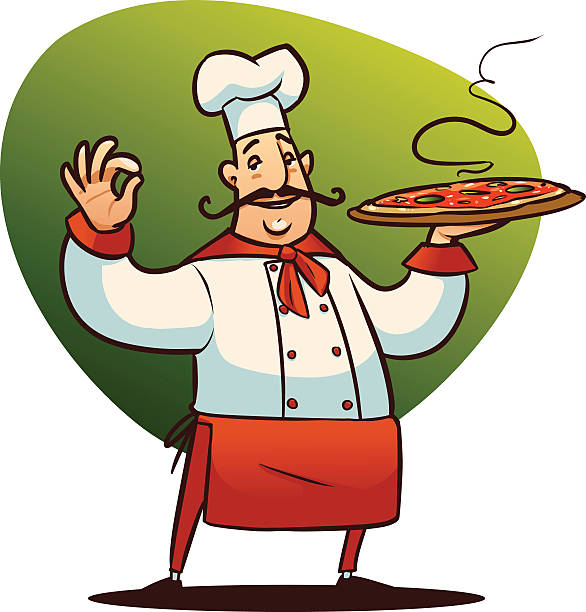 cartoon cook character vector art illustration