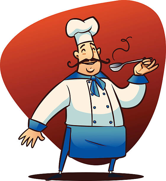 cartoon cook character vector art illustration