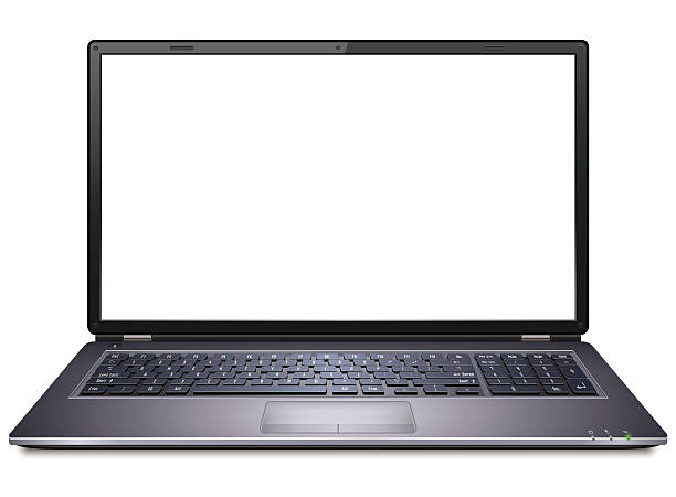 realistische laptop - isolated on a white background stock-grafiken, -clipart, -cartoons und -symbole