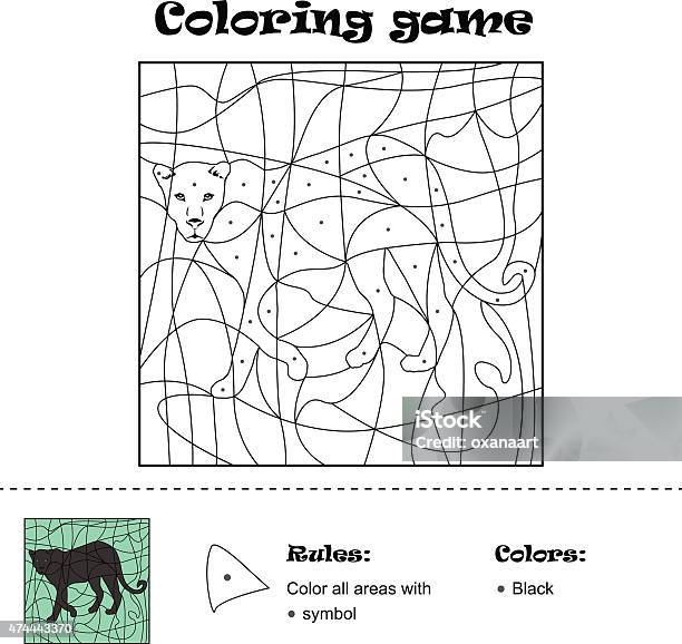 Hidden Picture Coloring Page Panter Stock Illustration - Download Image Now - Coloring, Leisure Games, 2015