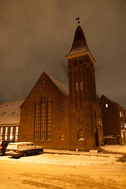 istock Church on a snowy night 474446495