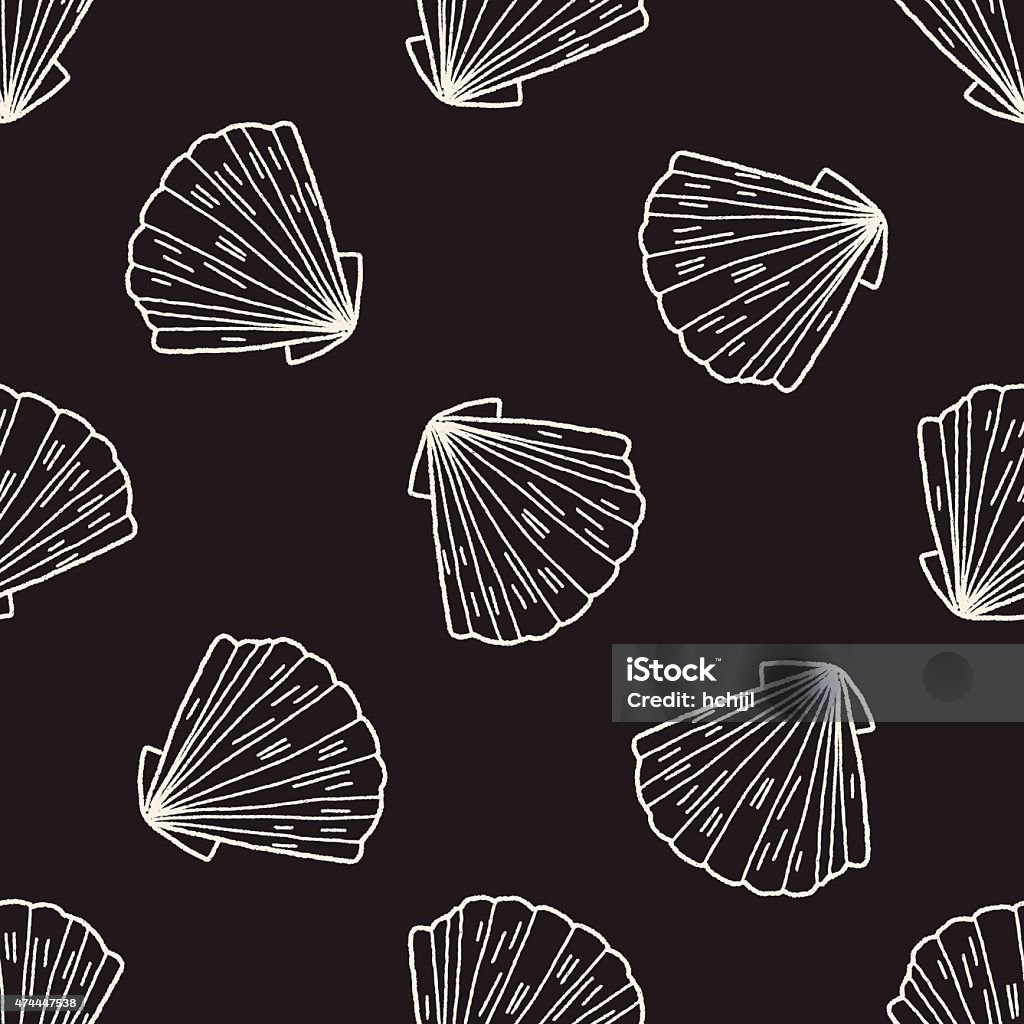 Shell Doodle Seamless Pattern Background Stock Illustration - Download ...