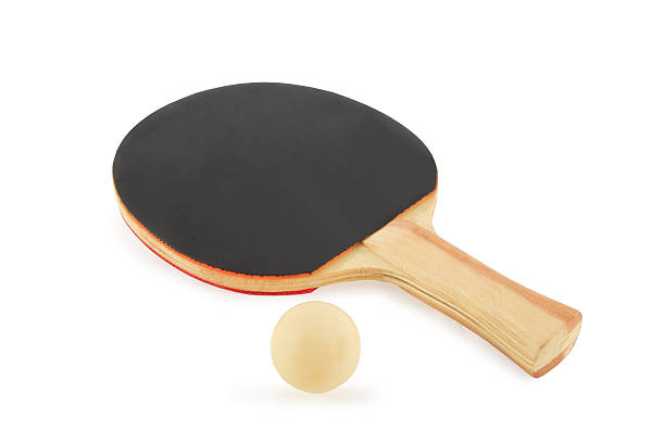 istock Table tennis racket and ball on a white background 474448859
