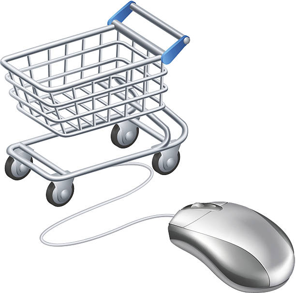 オンラインショッピングカートのマウス - comerce点のイラスト素材／クリップアート素材／マンガ素材／アイコン素材