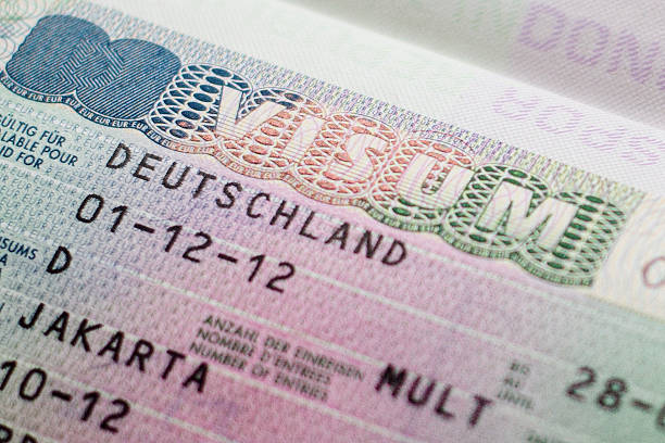 Germany Visa Germany visa in passport schengen agreement photos stock pictures, royalty-free photos & images