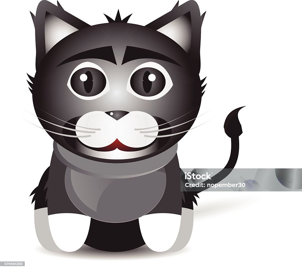 Black cat sit down black cat sit down facing front 2015 stock vector