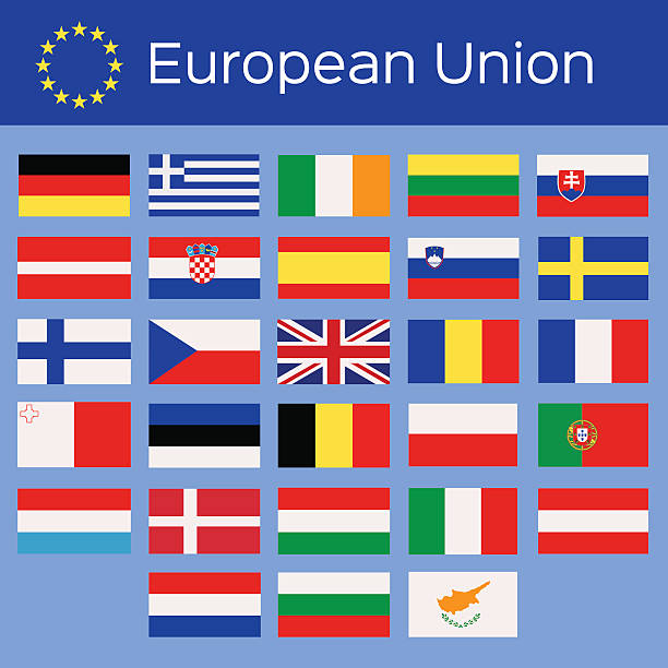 28 странах европейского союза, векторная иллюстрация - white background stock illustrations