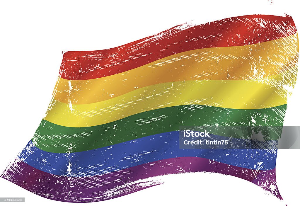 Bandeira do grunge Gay - Vetor de Antigo royalty-free