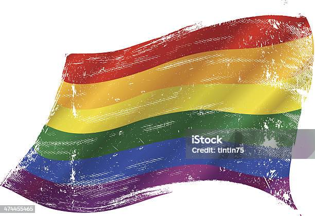 Vetores de Bandeira Do Grunge Gay e mais imagens de Antigo - Antigo, Estilo retrô, Bandeira