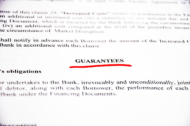 istock Bank guarantees highlighted on contract 474455843